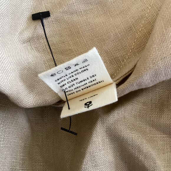 Innika Choo Ramie Linen Pleated Lattice Dress Irish Cream 1 S NWT $328 - Picture 11 of 12